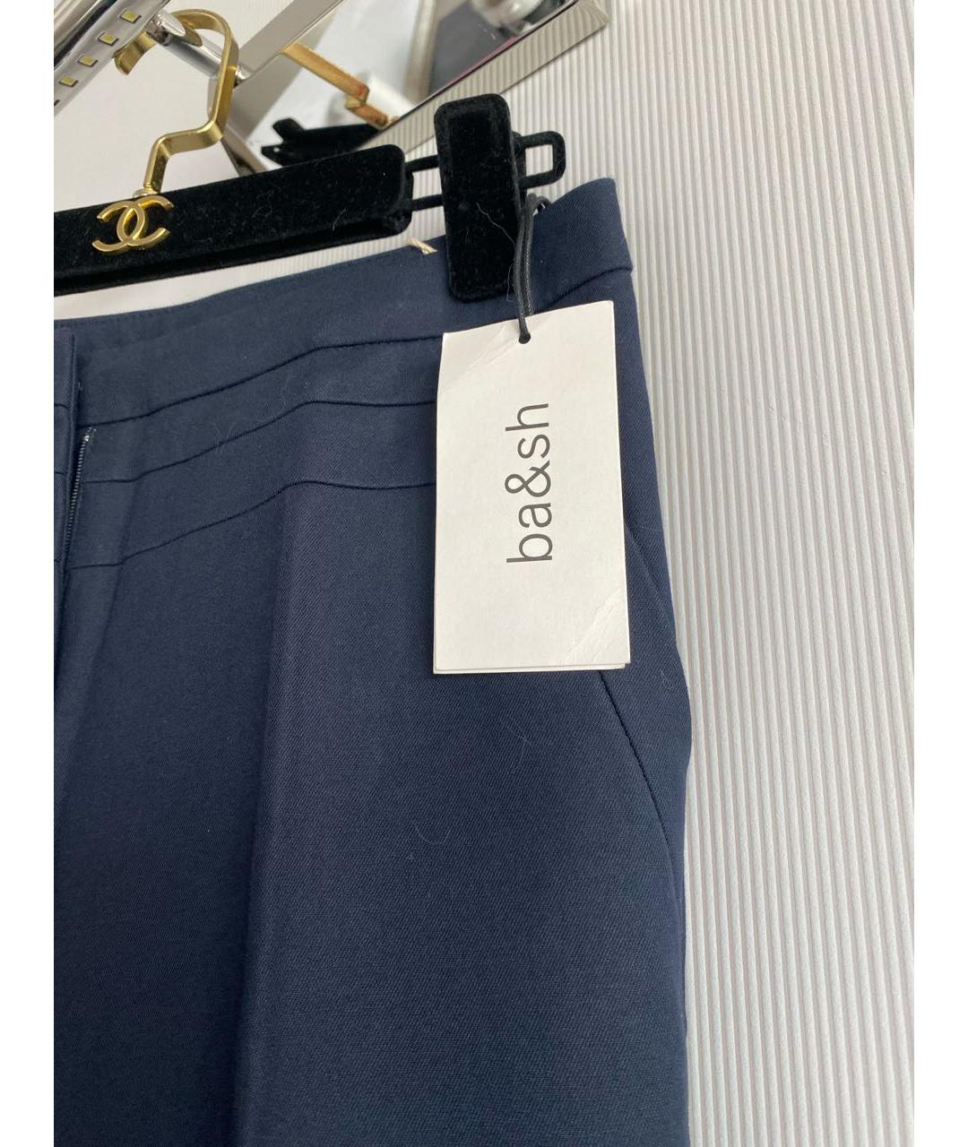 BA&SH Темно-синие хлопко-эластановые прямые брюки, фото 5