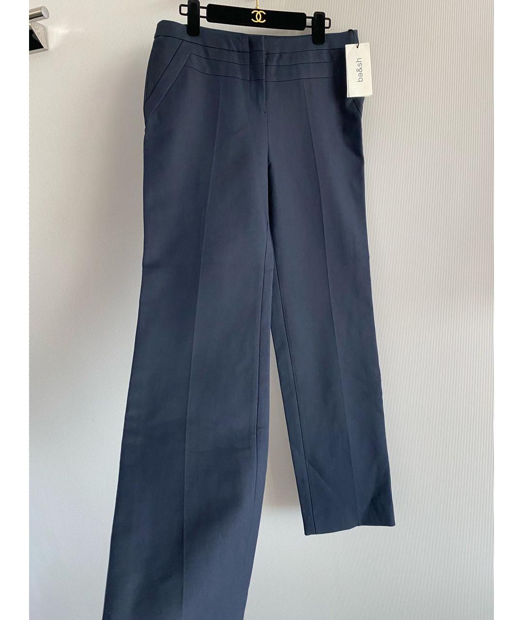 BA&SH Темно-синие хлопко-эластановые прямые брюки, фото 5