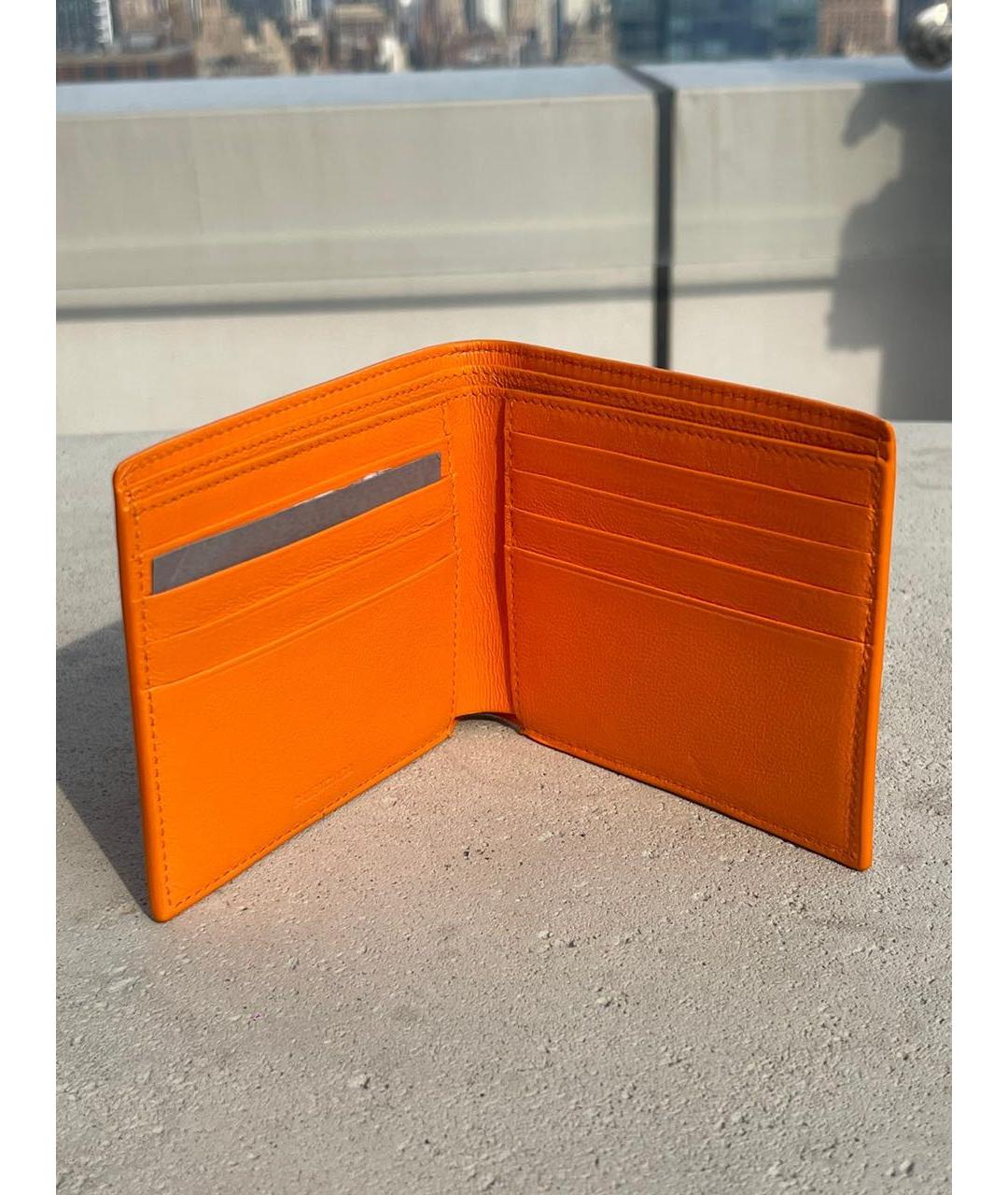 BALENCIAGA Оранжевый кожаный кошелек, фото 2