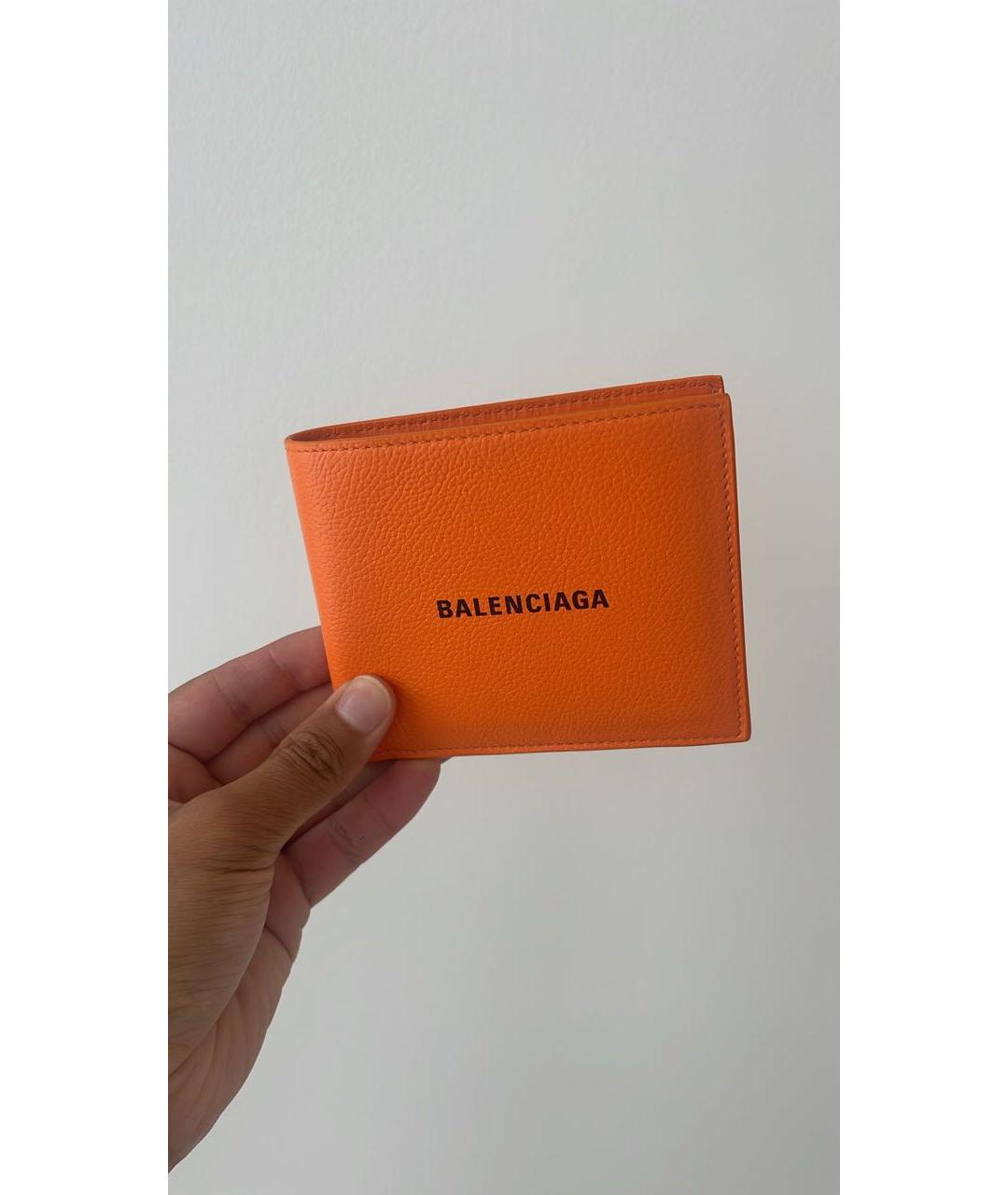 BALENCIAGA Оранжевый кожаный кошелек, фото 4