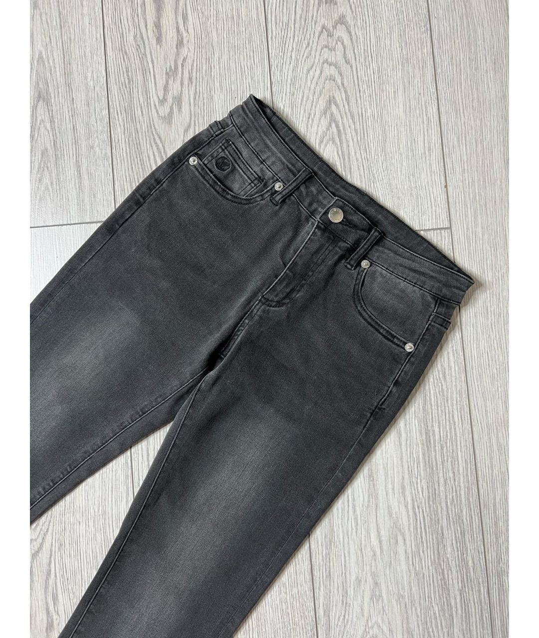 LOUIS VUITTON PRE-OWNED Антрацитовые хлопко-эластановые джинсы слим, фото 2