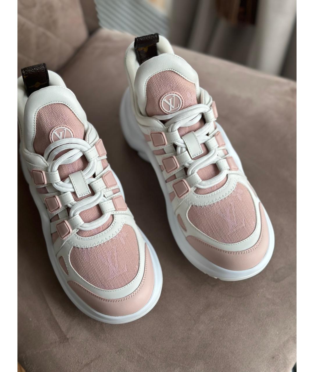 LOUIS VUITTON PRE-OWNED Розовые резиновые кроссовки, фото 7