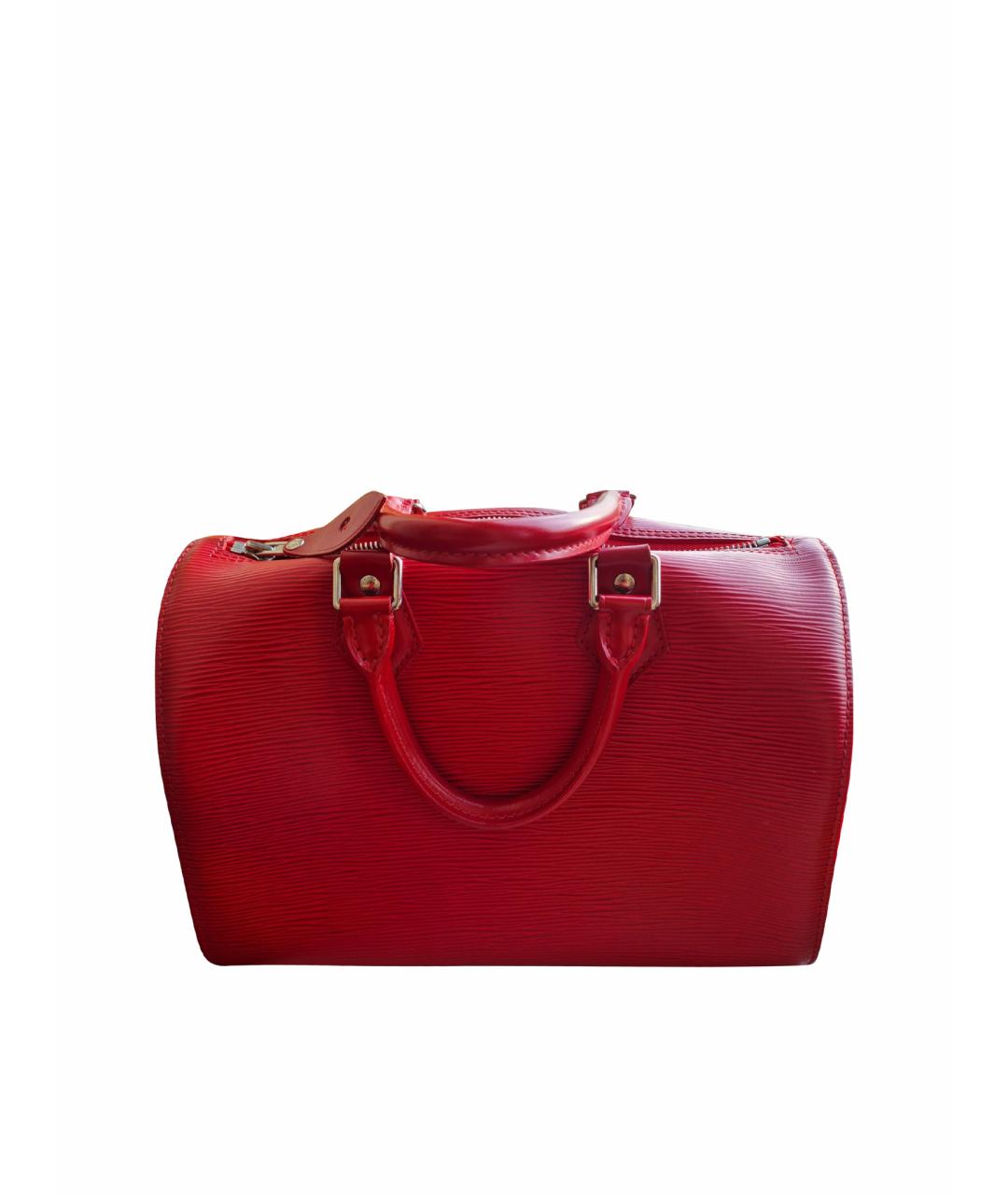 LOUIS VUITTON Красная кожаная сумка с короткими ручками, фото 1