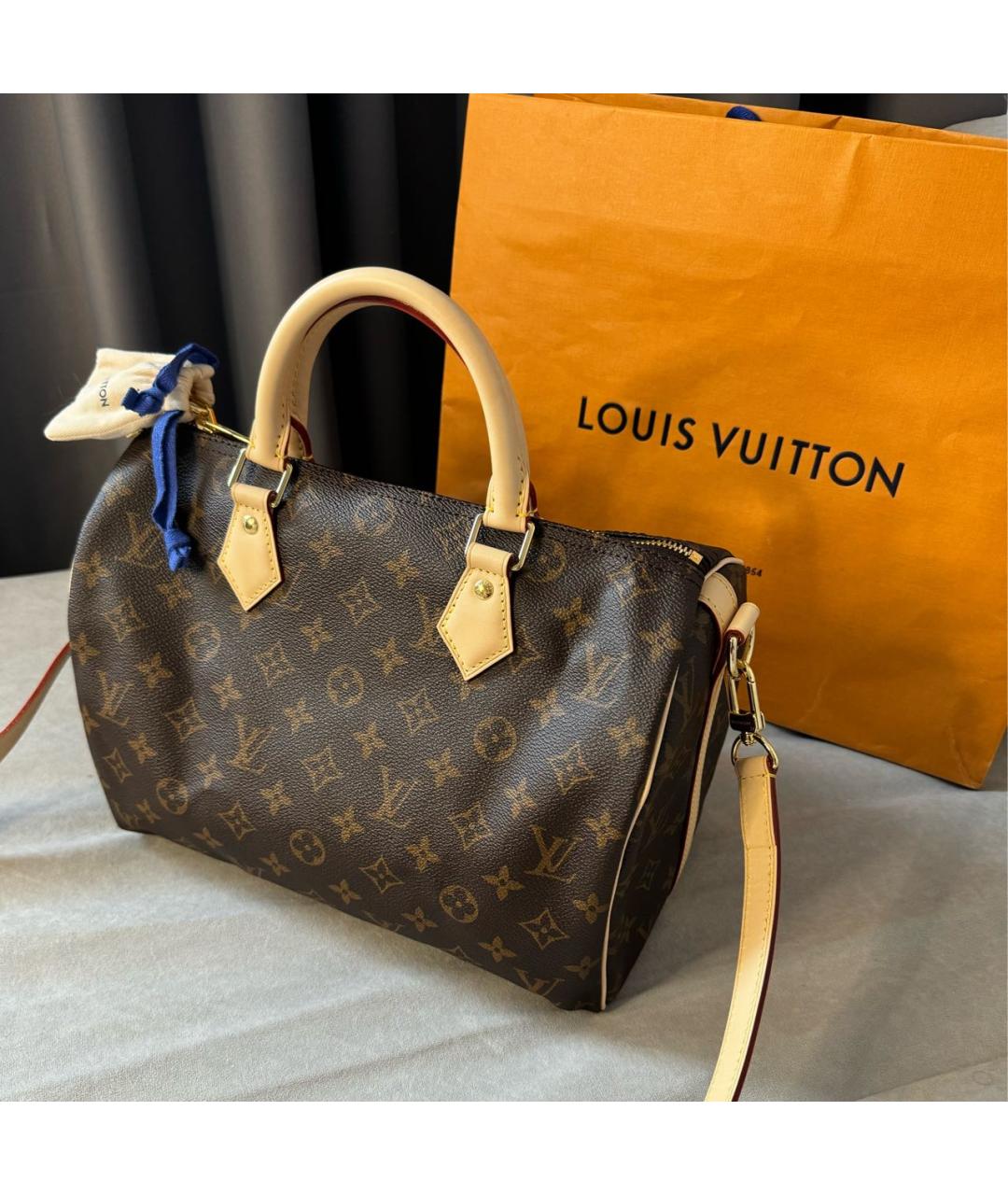 LOUIS VUITTON Коричневая сумка с короткими ручками, фото 3