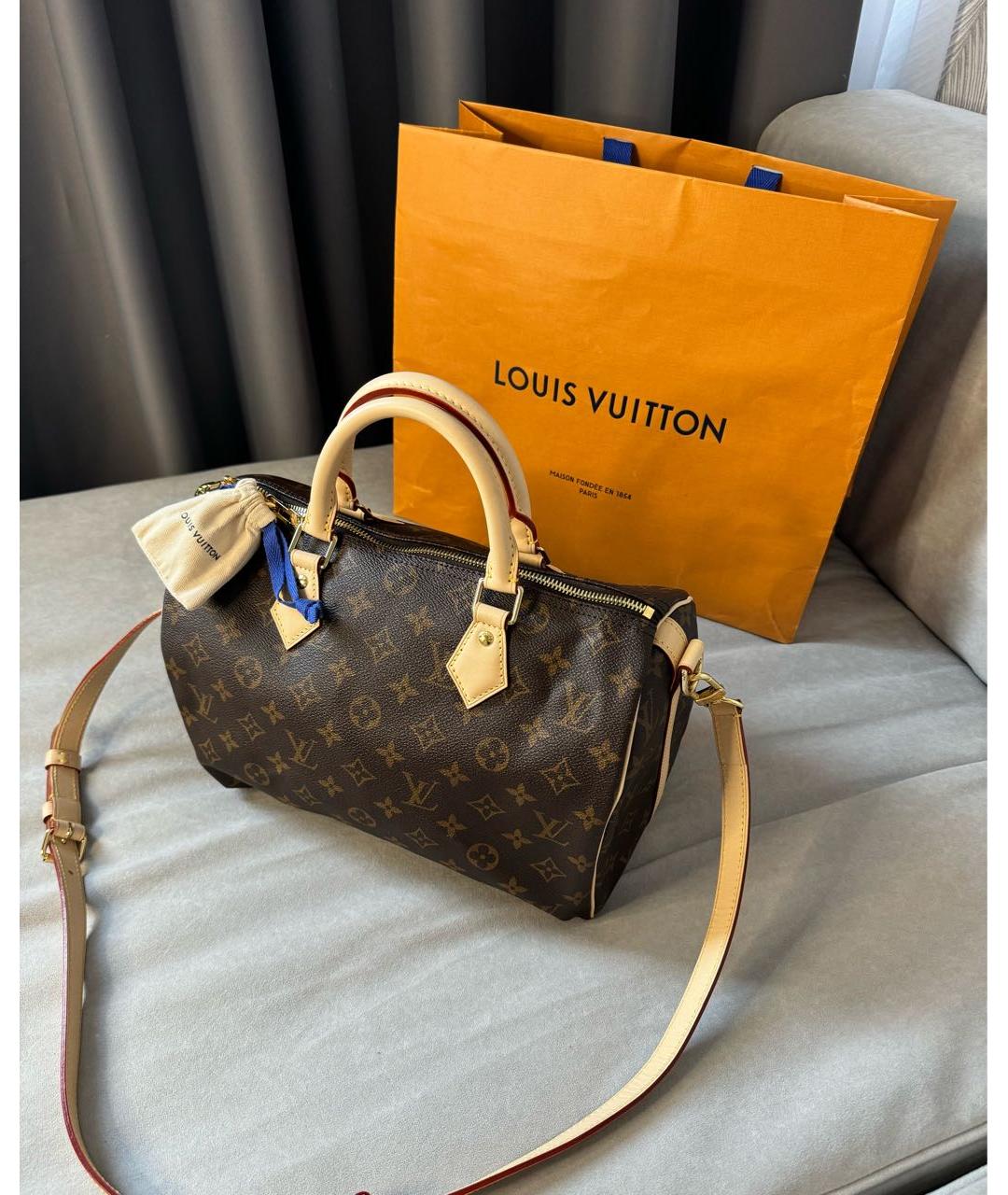 LOUIS VUITTON Коричневая сумка с короткими ручками, фото 7