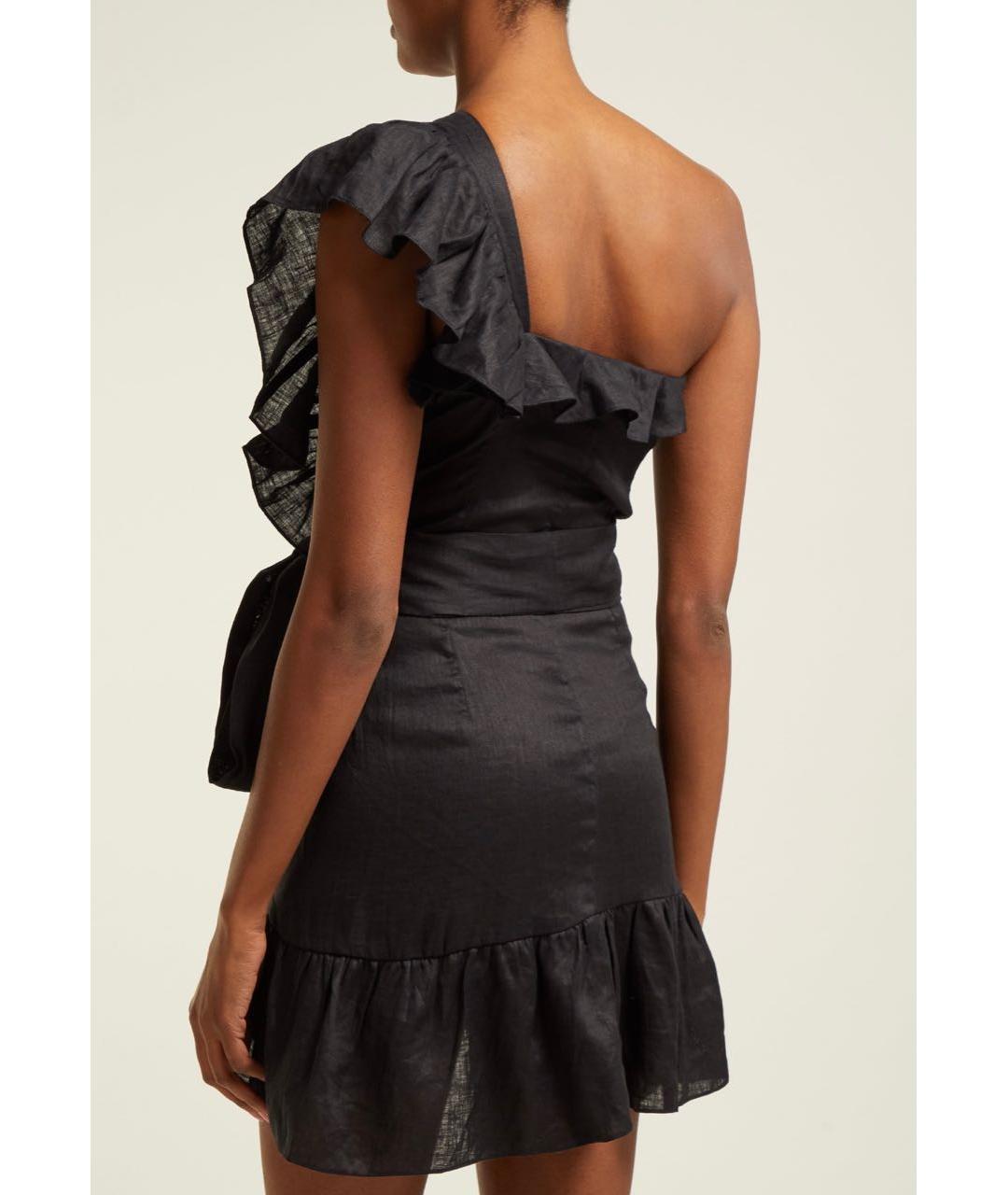 ISABEL MARANT ETOILE Черное льняное повседневное платье, фото 4