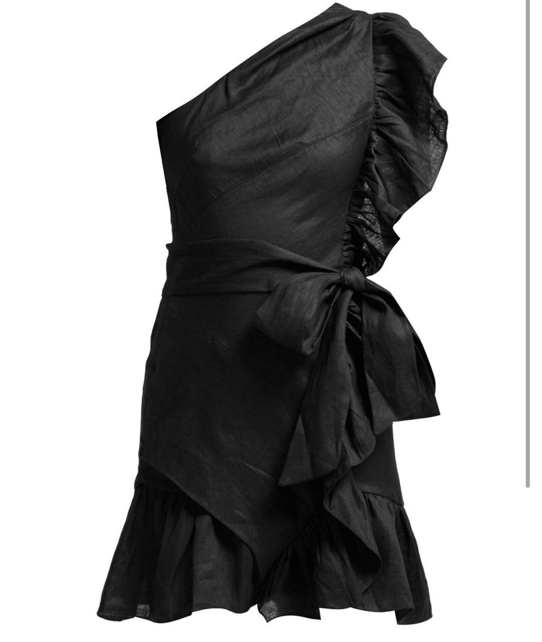 ISABEL MARANT ETOILE Черное льняное повседневное платье, фото 6