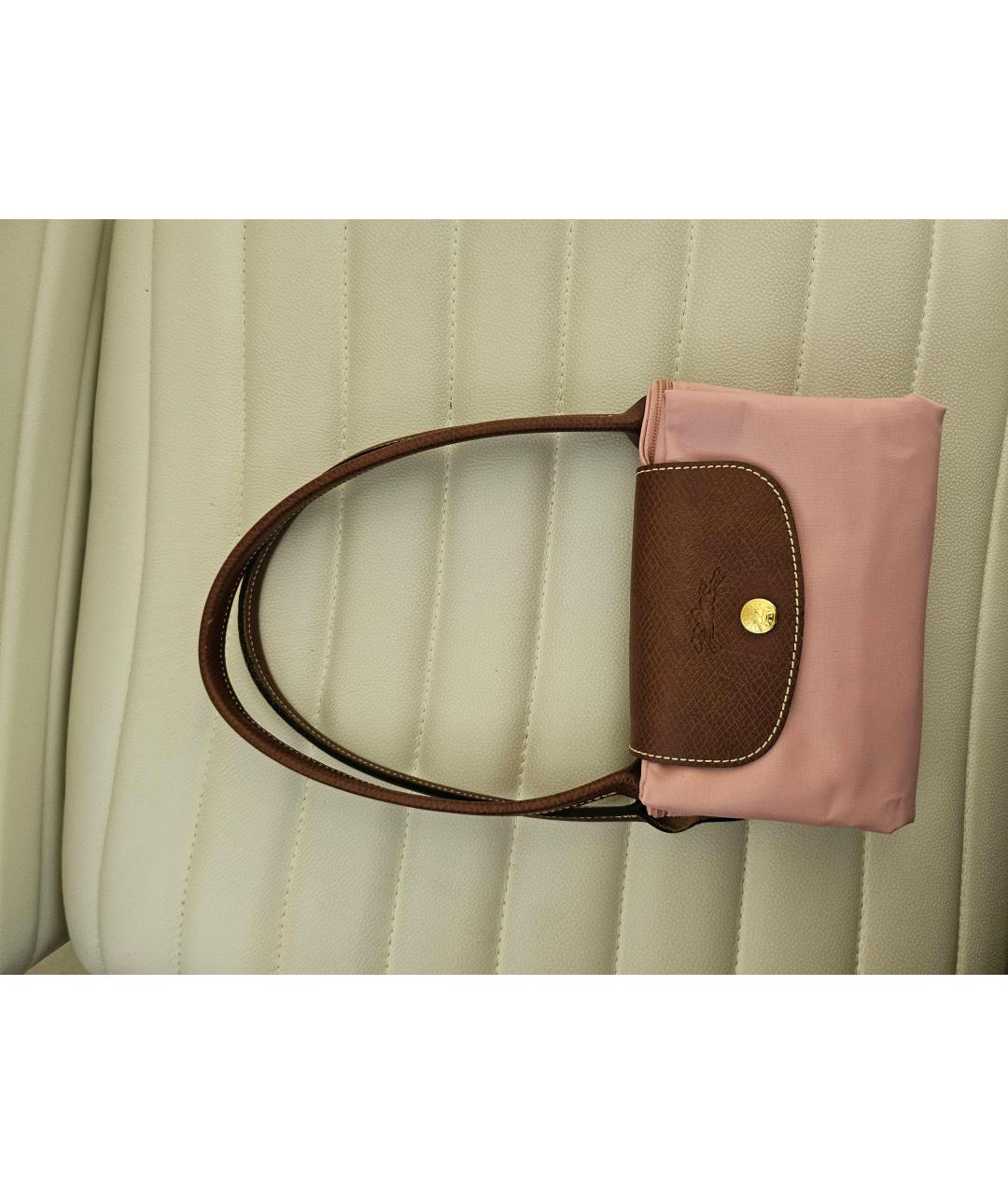 LONGCHAMP Розовая кожаная дорожная/спортивная сумка, фото 6