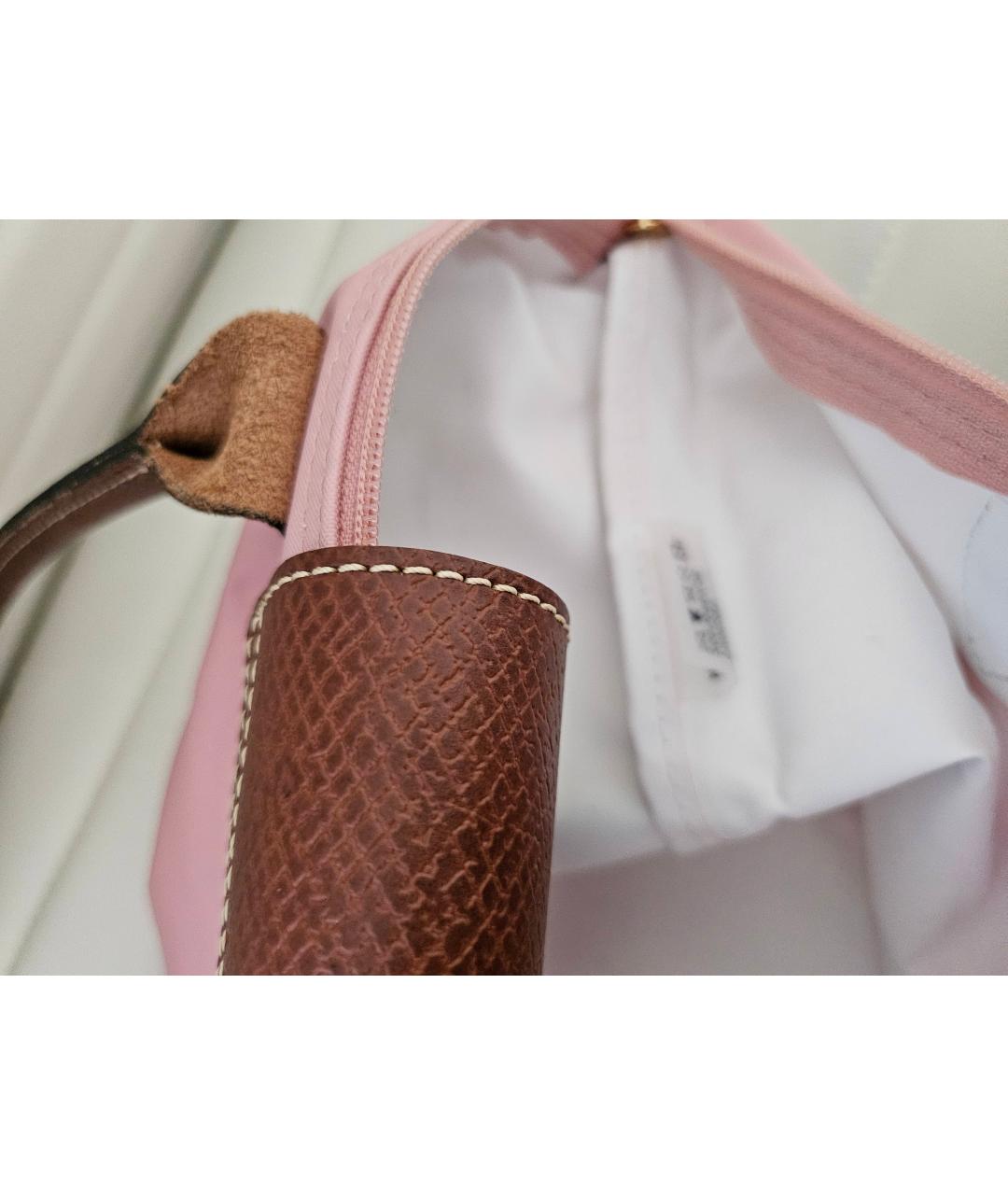 LONGCHAMP Розовая кожаная дорожная/спортивная сумка, фото 4