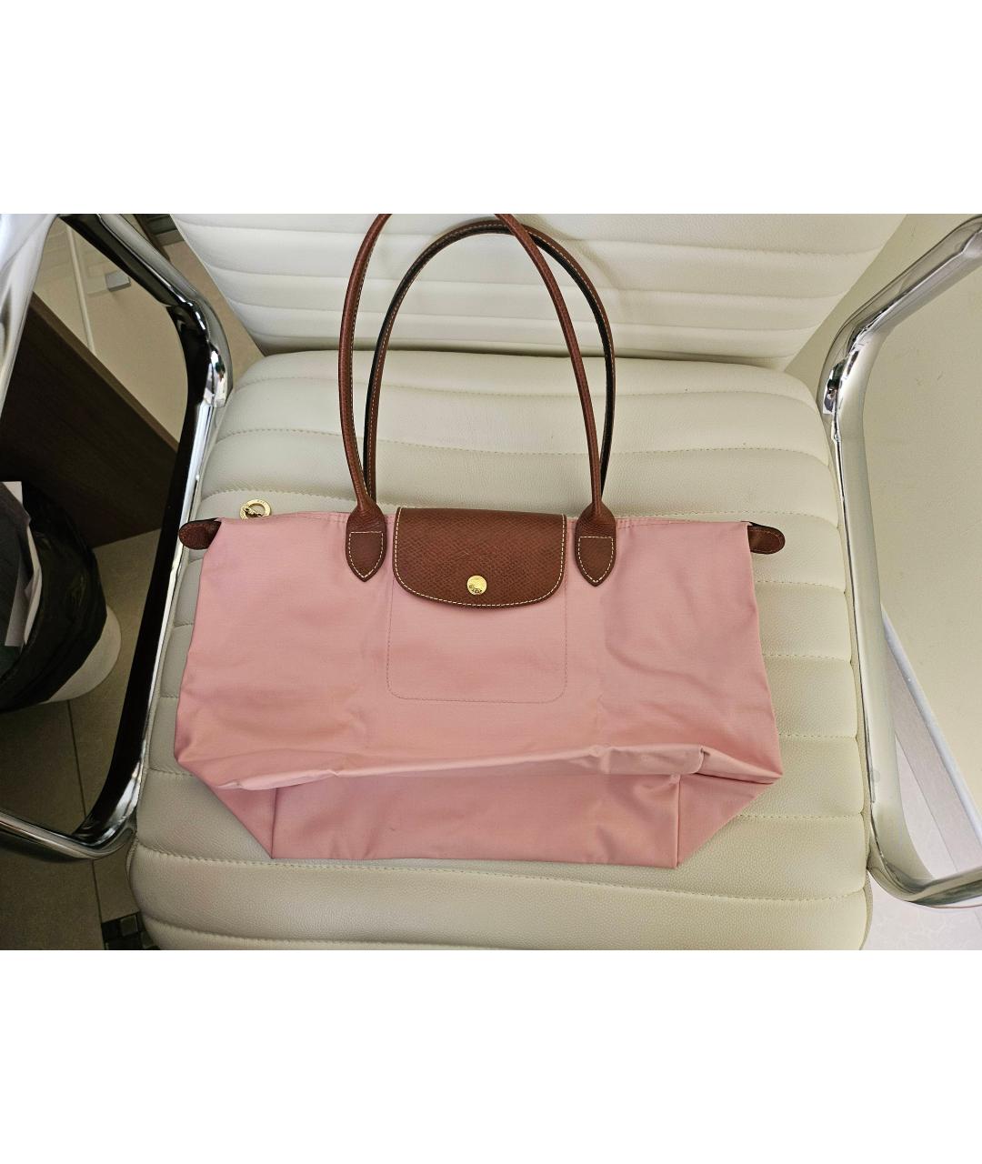 LONGCHAMP Розовая кожаная дорожная/спортивная сумка, фото 10