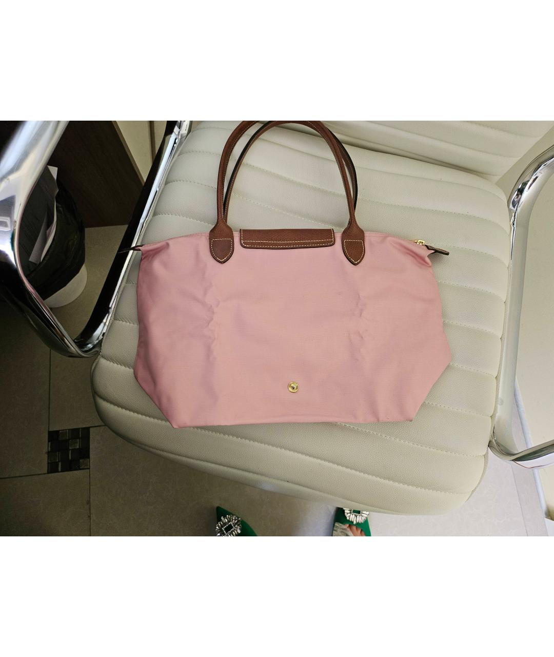 LONGCHAMP Розовая кожаная дорожная/спортивная сумка, фото 9