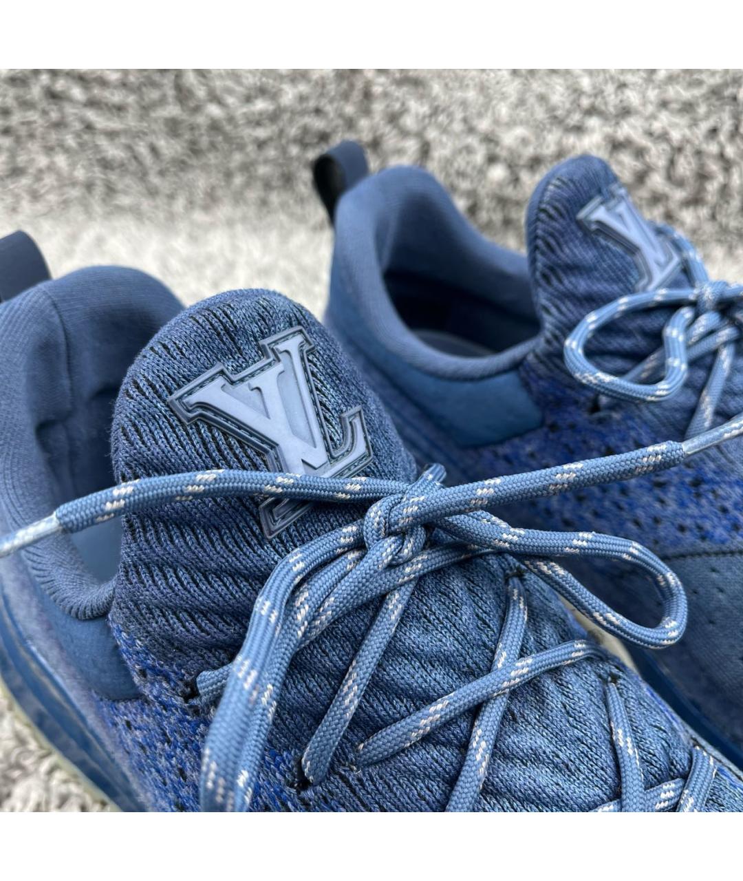 LOUIS VUITTON PRE-OWNED Синие текстильные низкие кроссовки / кеды, фото 7