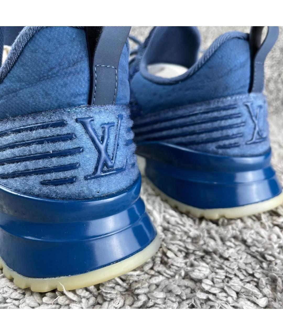 LOUIS VUITTON PRE-OWNED Синие текстильные низкие кроссовки / кеды, фото 5