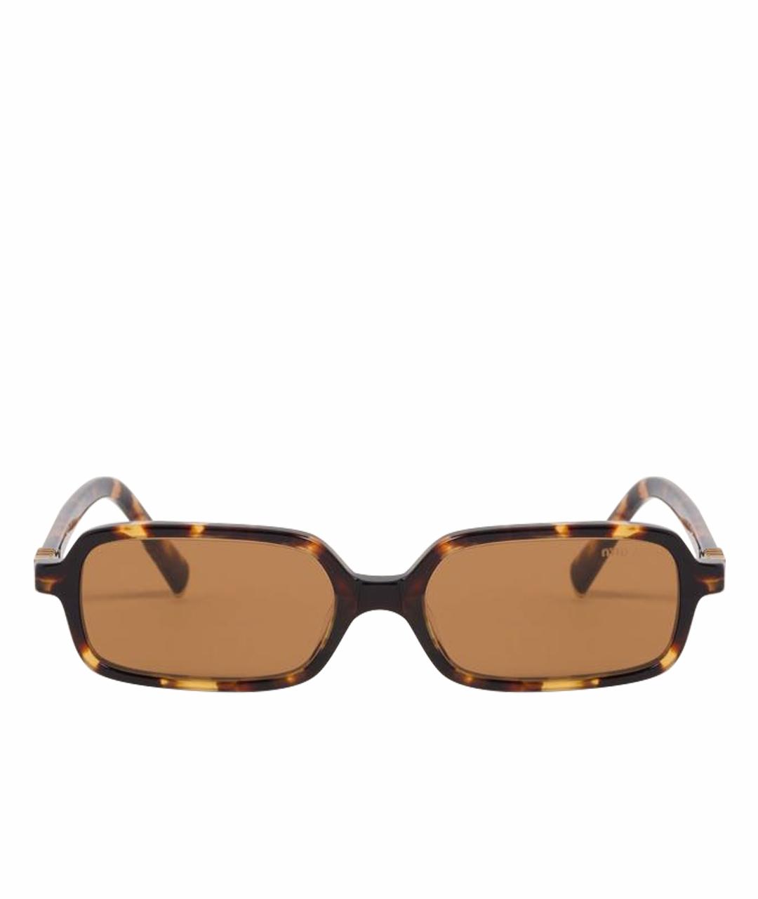 MIU MIU Коричневые пластиковые солнцезащитные очки, фото 1