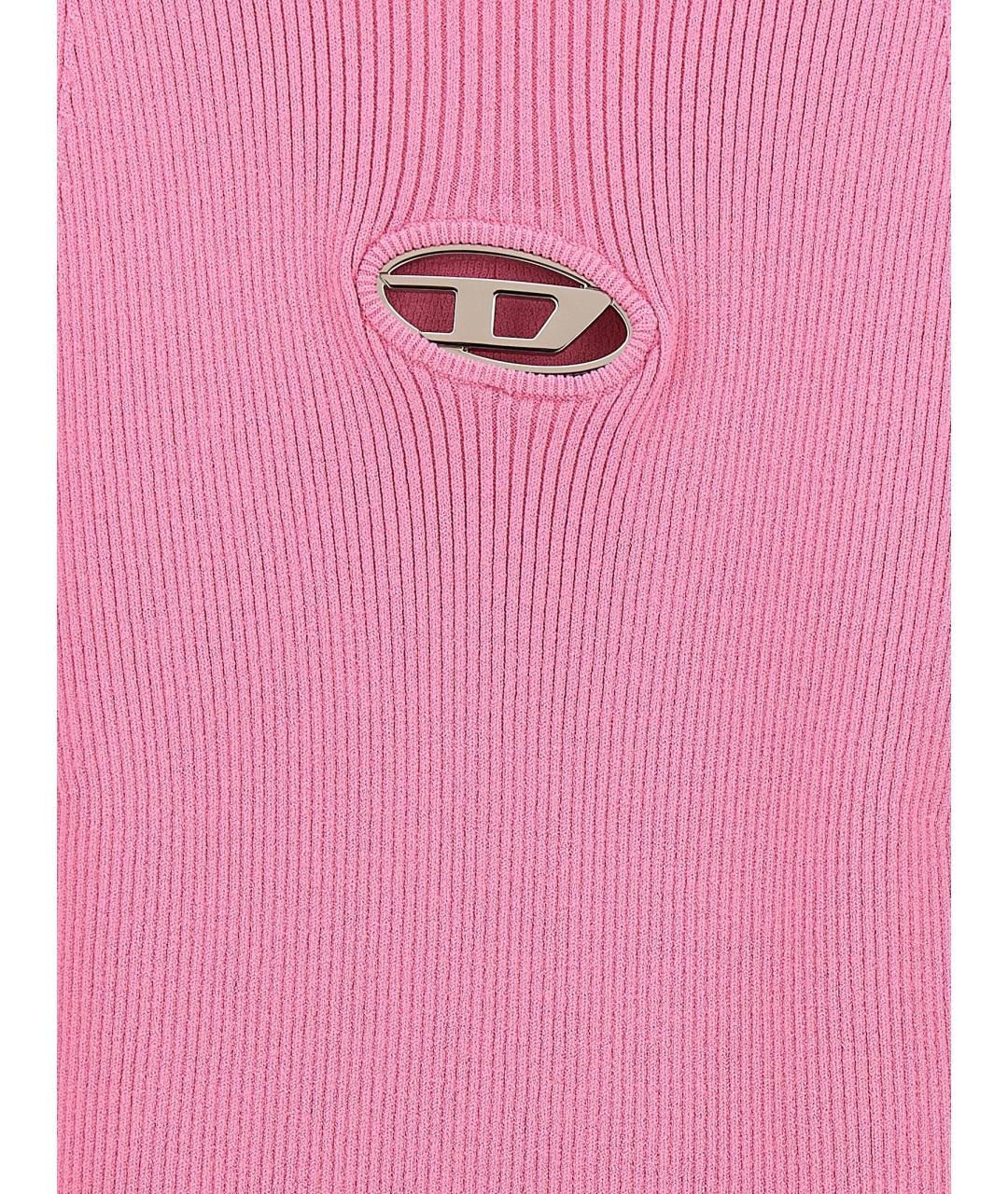 DIESEL Розовое вискозное повседневное платье, фото 4