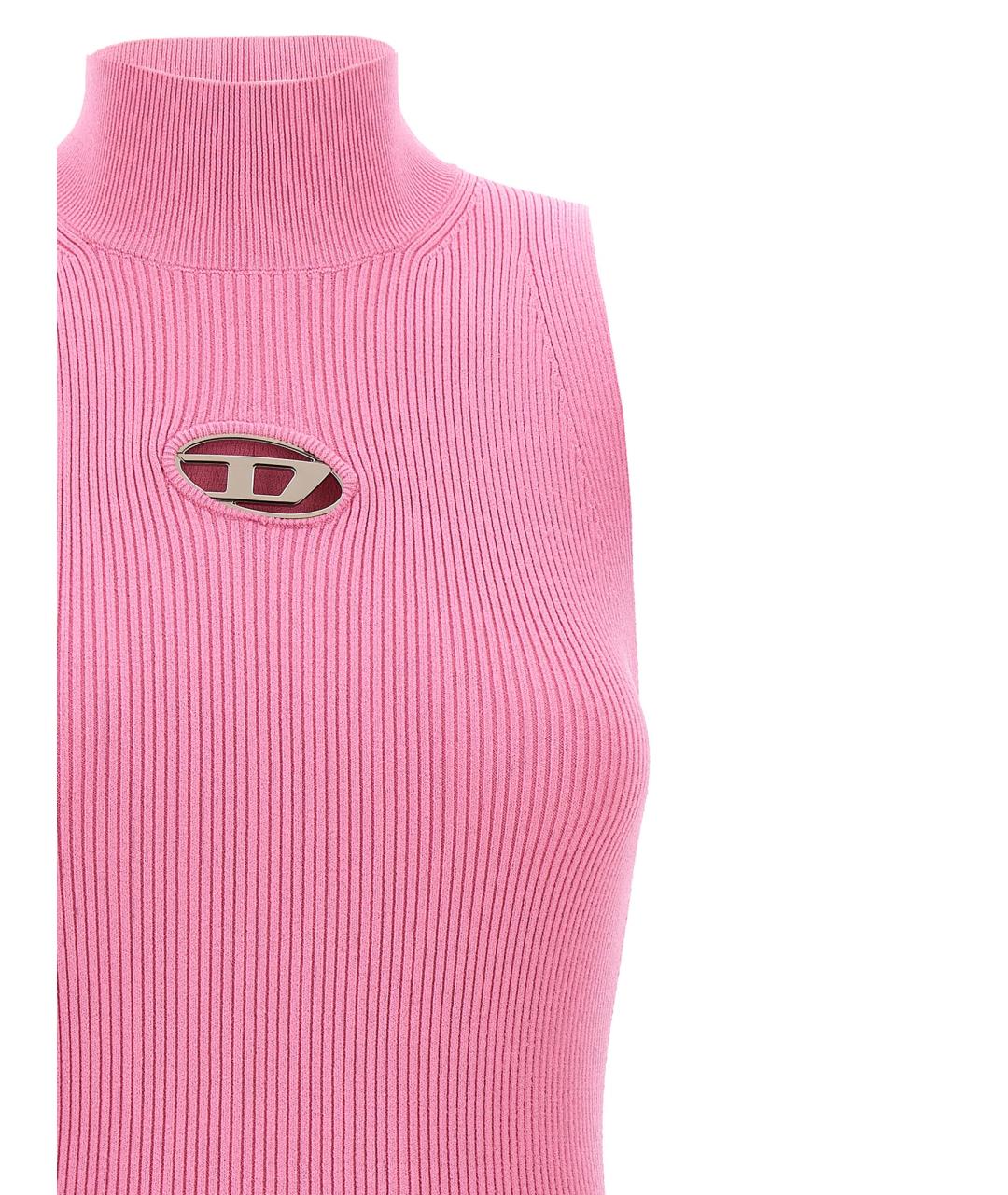 DIESEL Розовое вискозное повседневное платье, фото 3