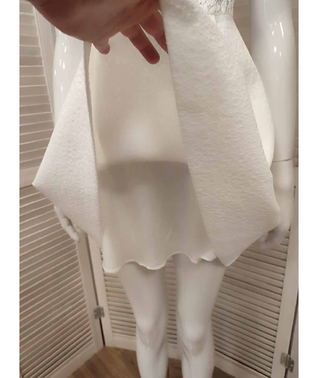 PINKO Белое полиэстеровое коктейльное платье, фото 8