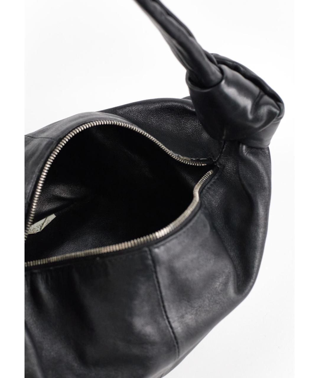 BOTTEGA VENETA Черная кожаная сумка через плечо, фото 4