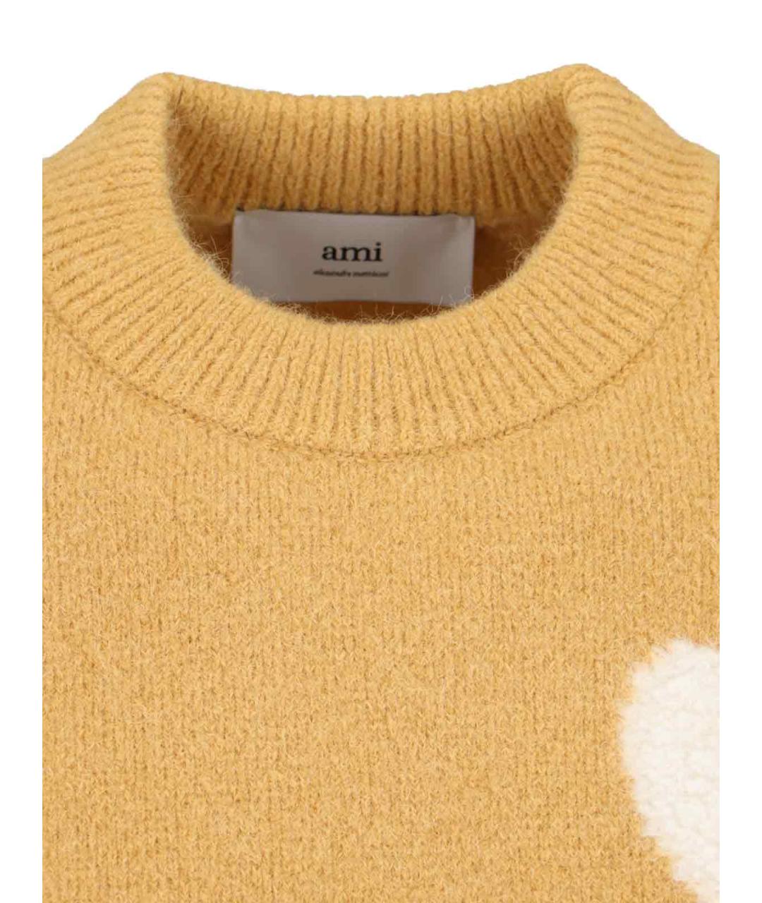 AMI Желтый шерстяной джемпер / свитер, фото 3