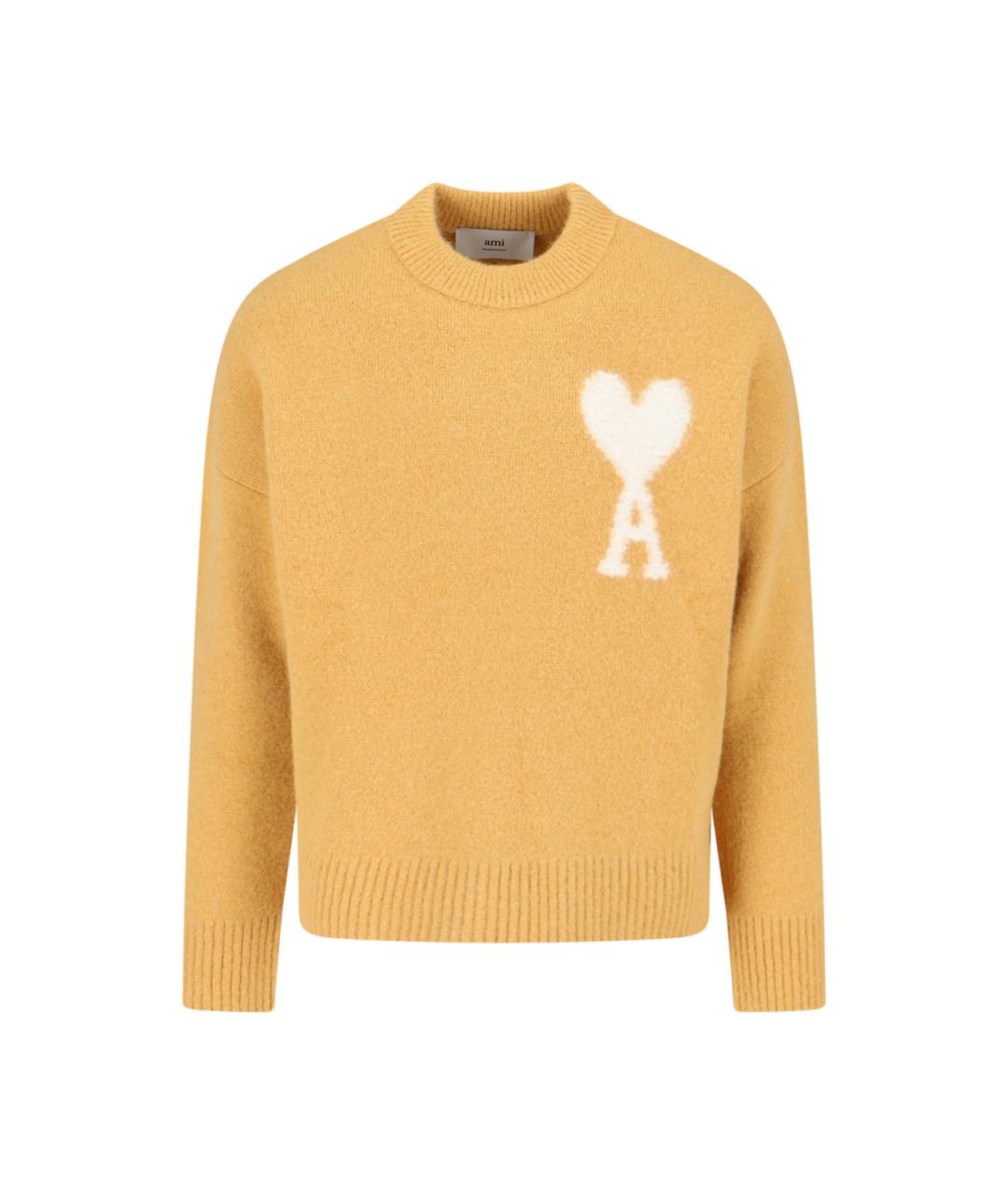 AMI Желтый шерстяной джемпер / свитер, фото 1