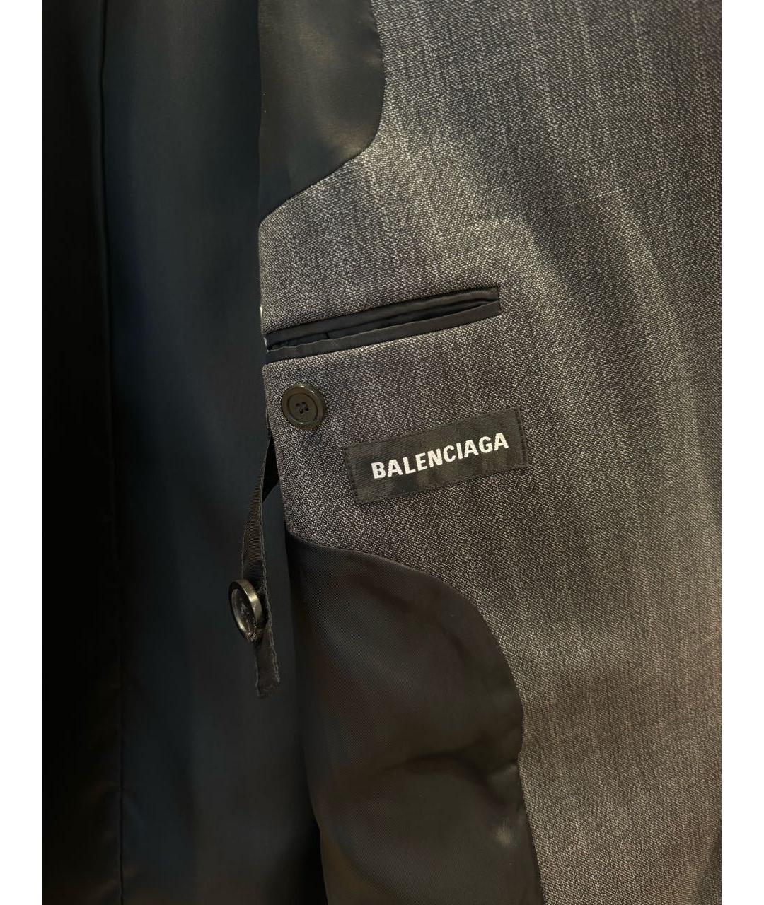 BALENCIAGA Серый хлопковый пиджак, фото 4