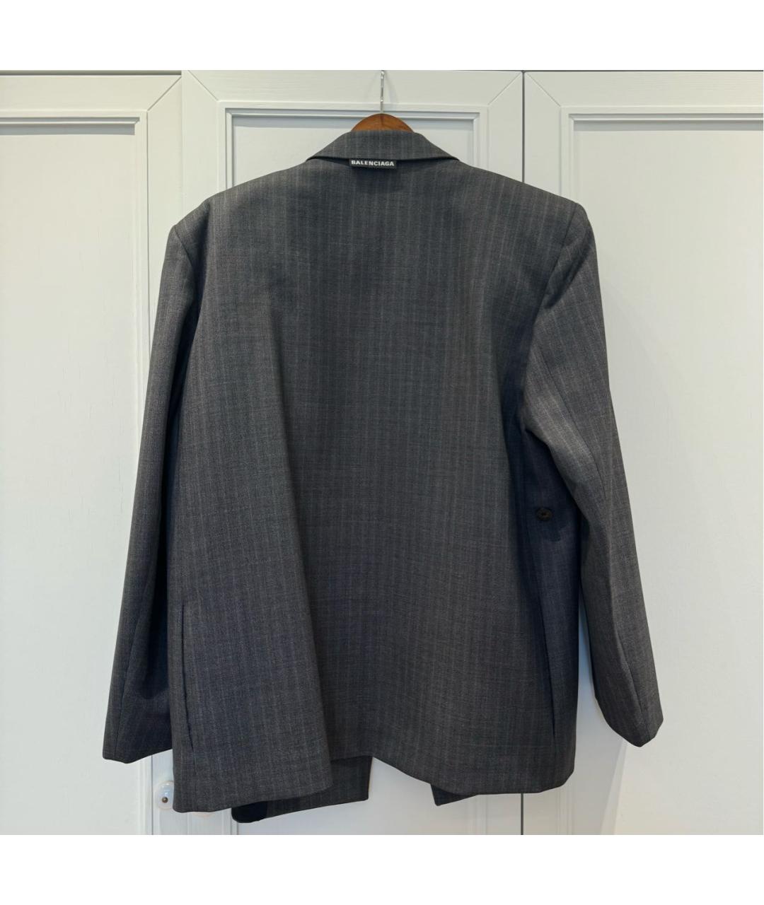 BALENCIAGA Серый хлопковый пиджак, фото 2