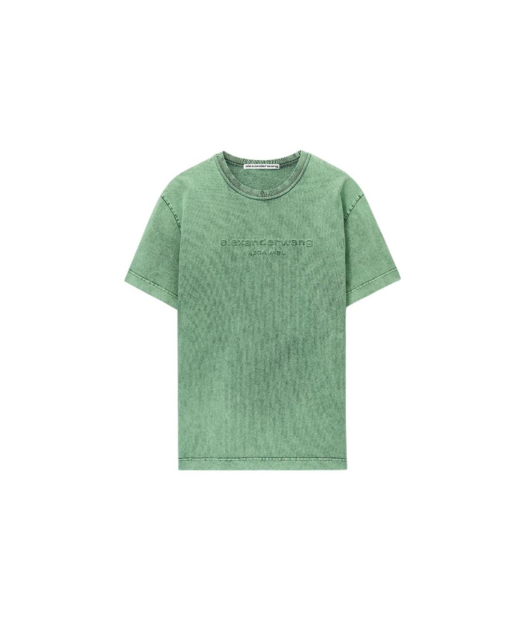 ALEXANDER WANG Зеленая хлопковая футболка, фото 1