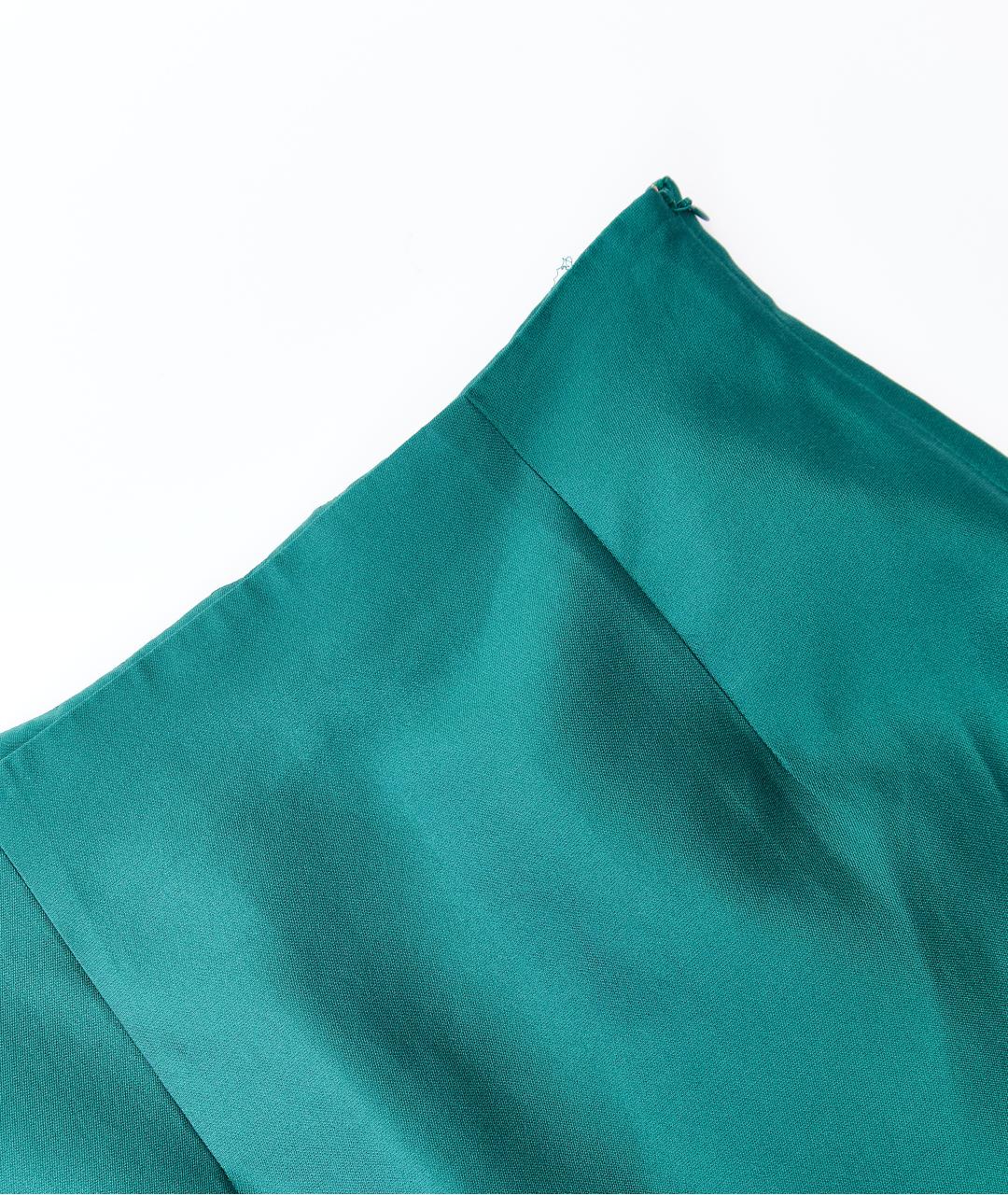 CH CAROLINA HERRERA Зеленая шелковая юбка макси, фото 3