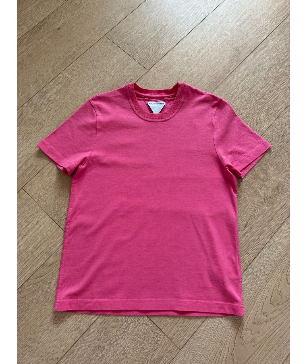 BOTTEGA VENETA Розовая хлопковая футболка, фото 6