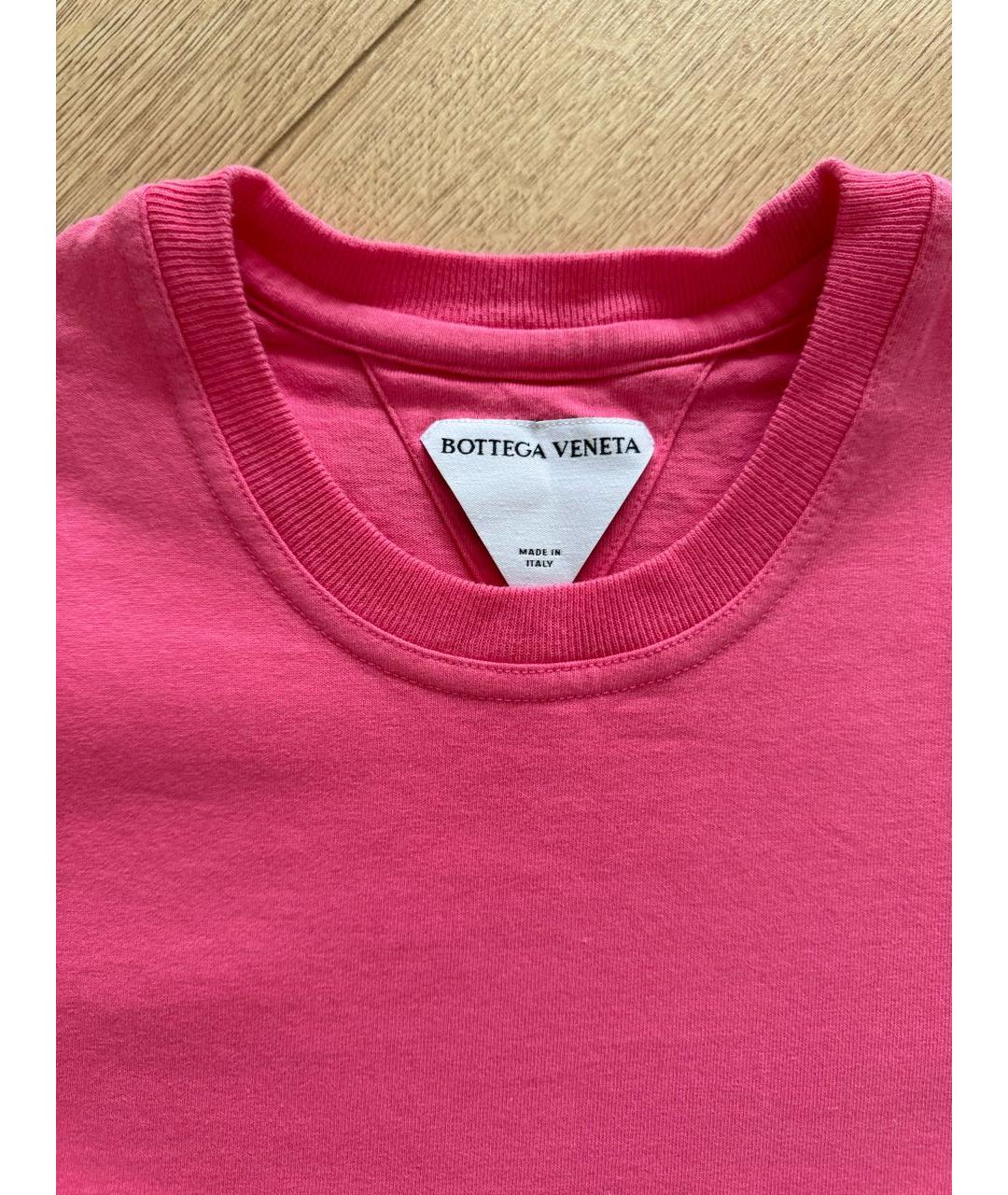 BOTTEGA VENETA Розовая хлопковая футболка, фото 5