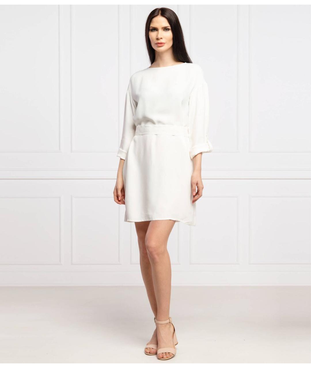 EMPORIO ARMANI Белое вискозное повседневное платье, фото 2