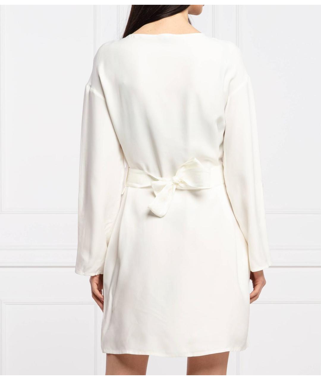 EMPORIO ARMANI Белое вискозное повседневное платье, фото 4