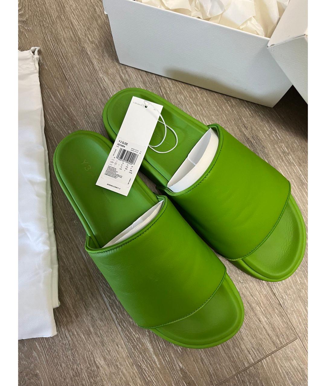 Y-3 Зеленые кожаные сандалии, фото 2