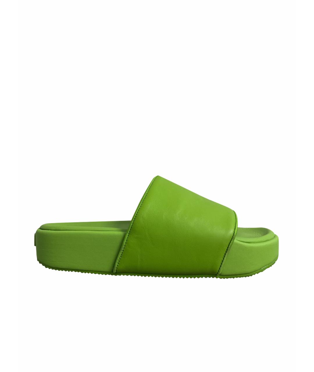 Y-3 Зеленые кожаные сандалии, фото 1