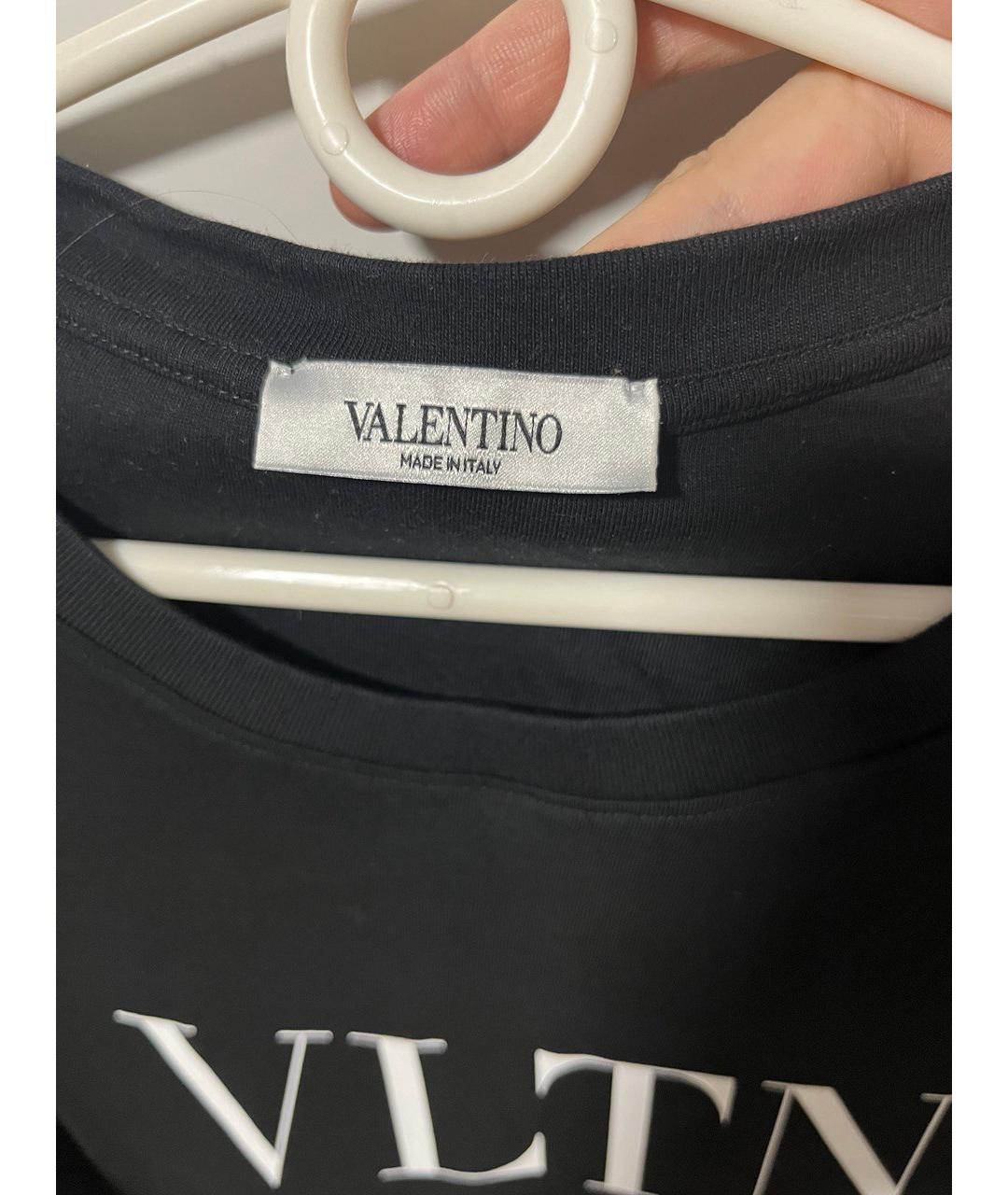 VALENTINO Черная хлопковая футболка, фото 3