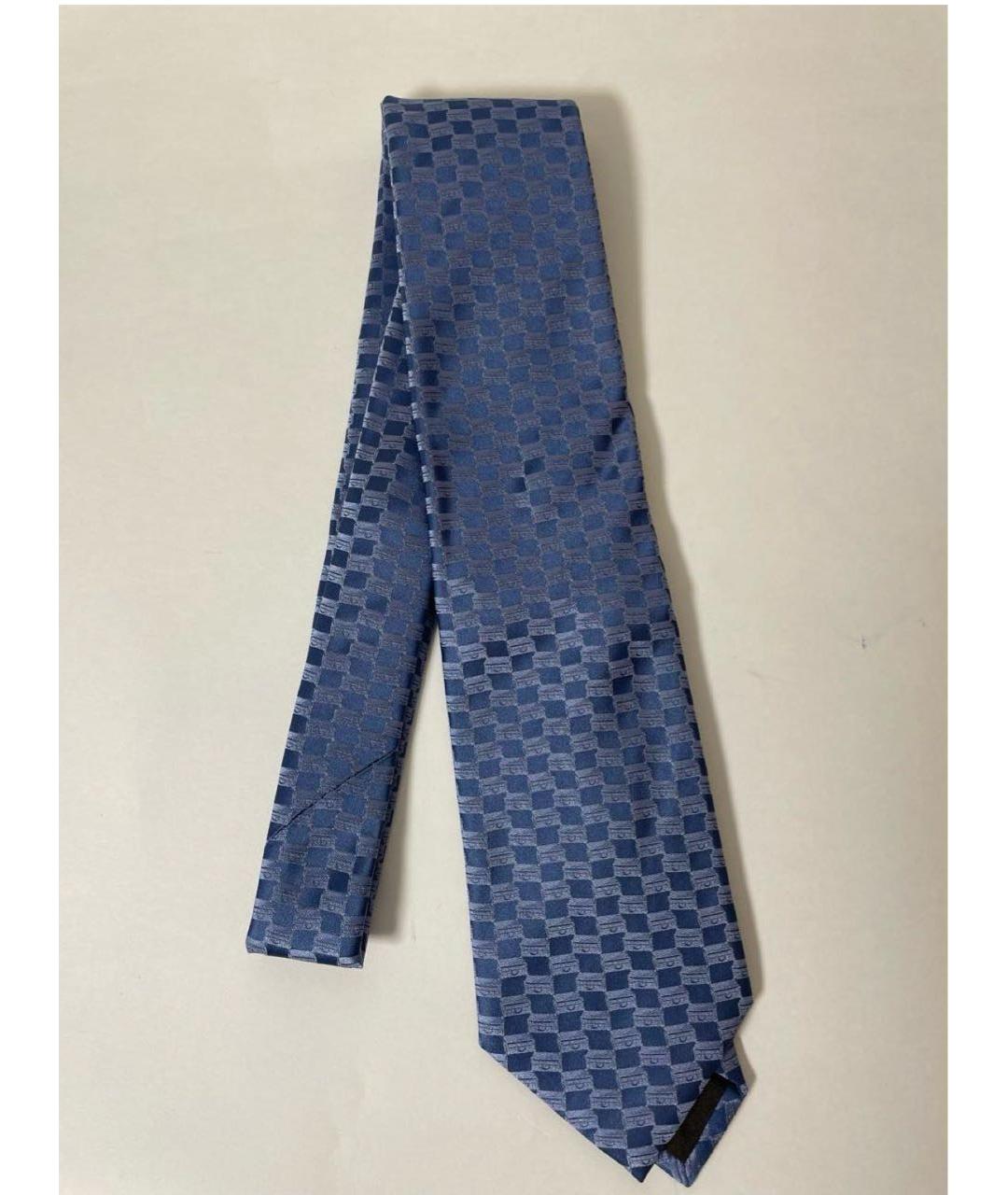 LOUIS VUITTON Синий шелковый галстук, фото 3