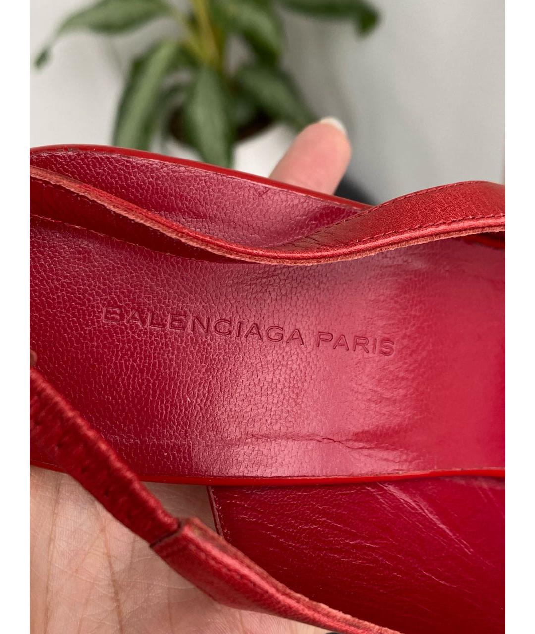 BALENCIAGA Красные кожаные туфли, фото 5