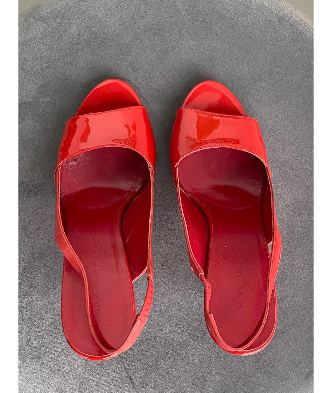 BALENCIAGA Красные кожаные туфли, фото 4