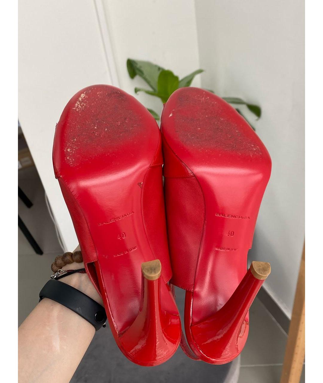 BALENCIAGA Красные кожаные туфли, фото 6