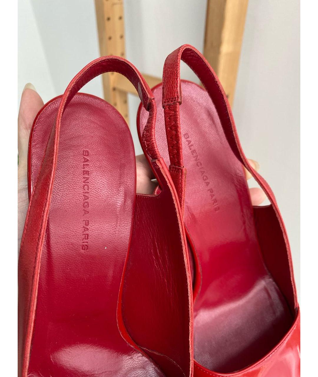 BALENCIAGA Красные кожаные туфли, фото 8