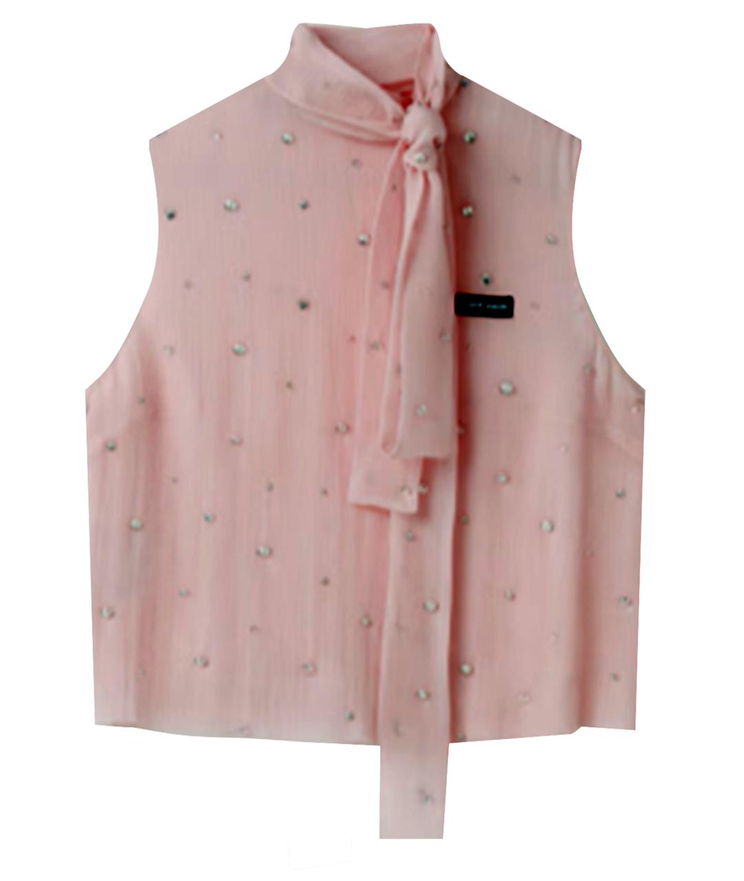 MIU MIU Розовая шелковая рубашка, фото 1