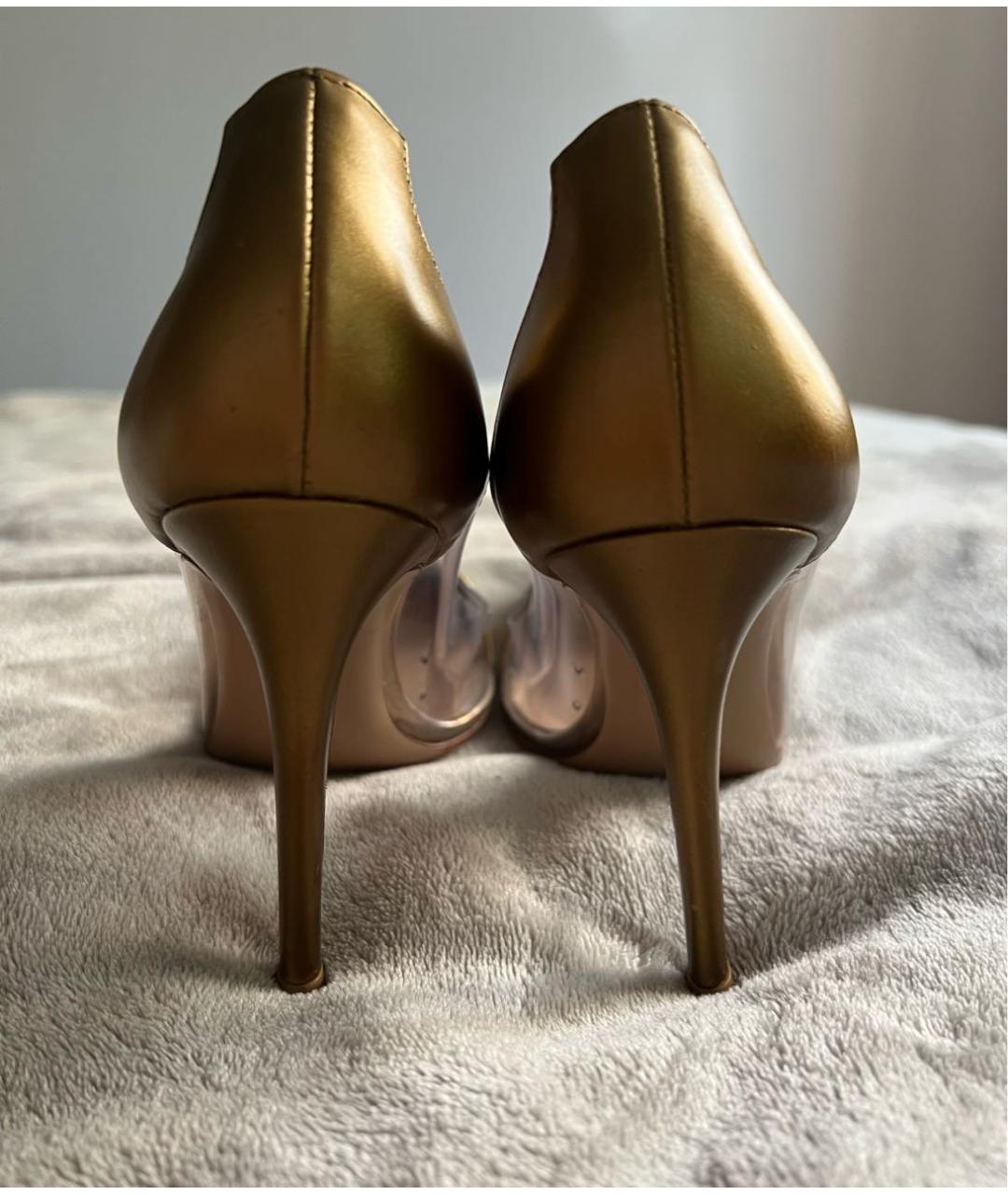 GIANVITO ROSSI Золотые кожаные туфли, фото 4