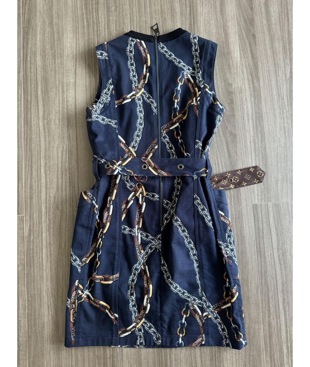 LOUIS VUITTON PRE-OWNED Темно-синее хлопковое повседневное платье, фото 2