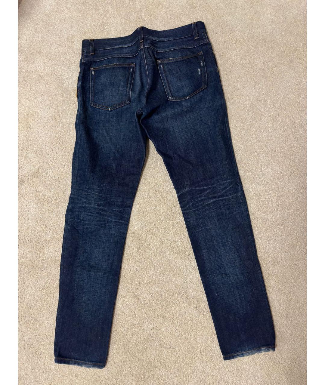 DOLCE&GABBANA Темно-синие хлопко-кашемировые прямые джинсы, фото 2
