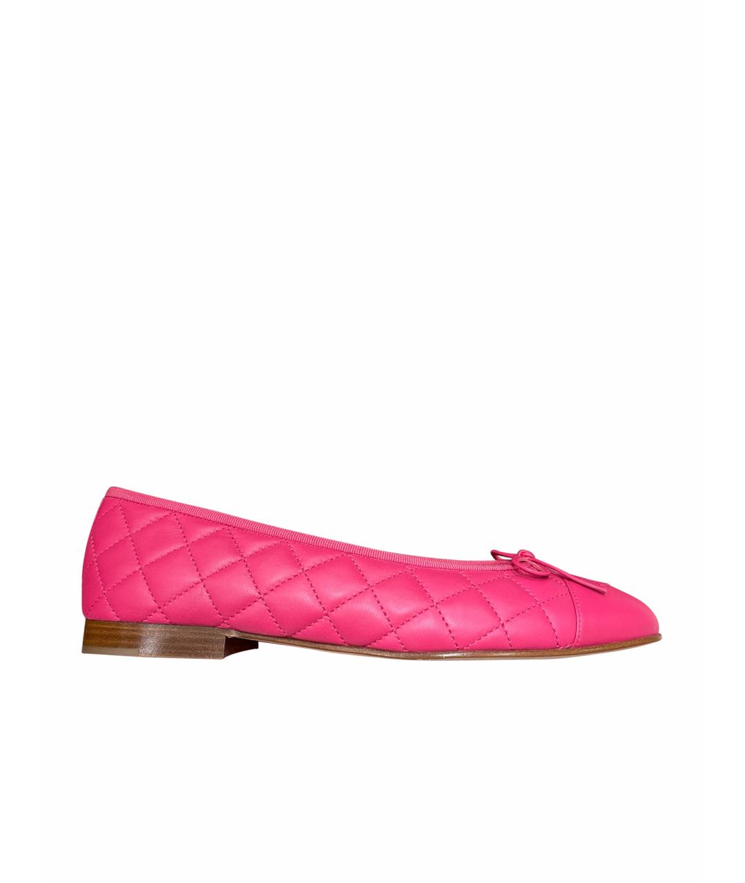 CHANEL PRE-OWNED Розовые кожаные балетки, фото 1