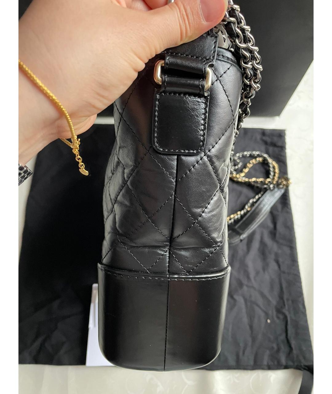 CHANEL Черная кожаная сумка через плечо, фото 4