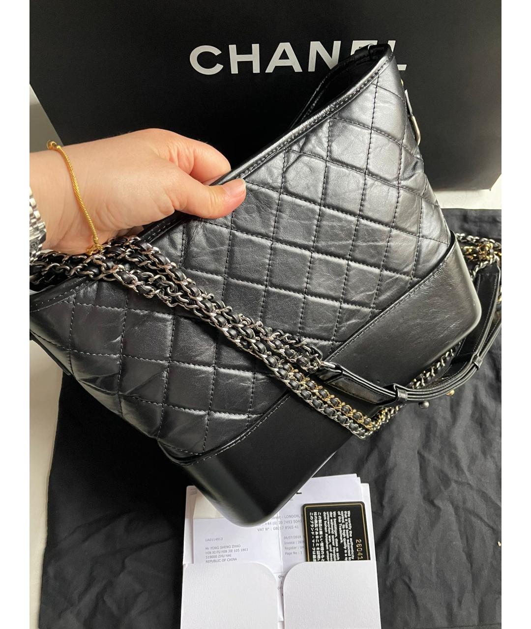 CHANEL Черная кожаная сумка через плечо, фото 3