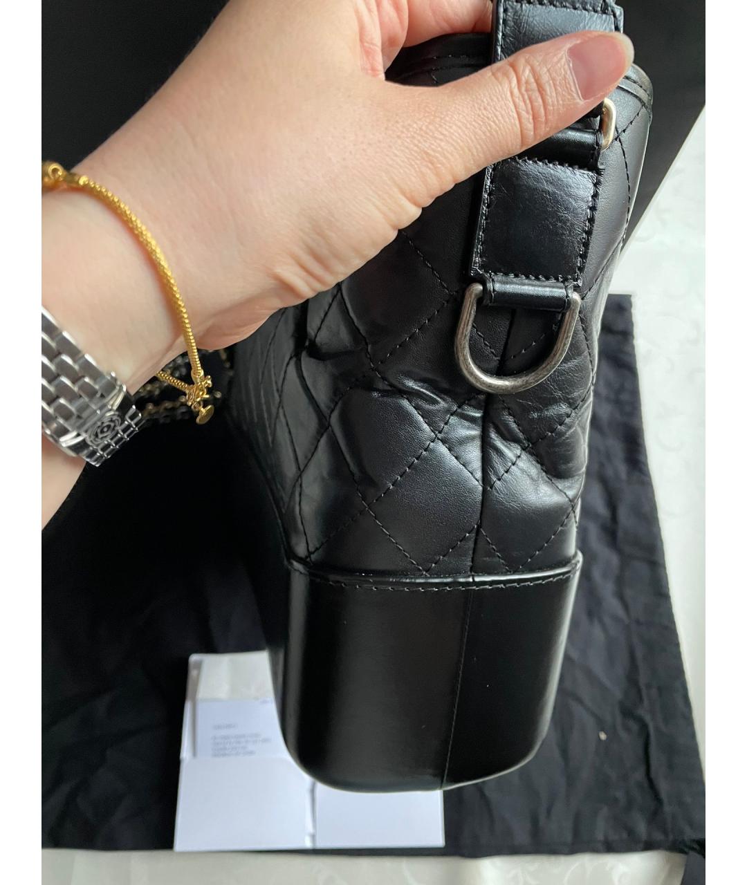 CHANEL Черная кожаная сумка через плечо, фото 5