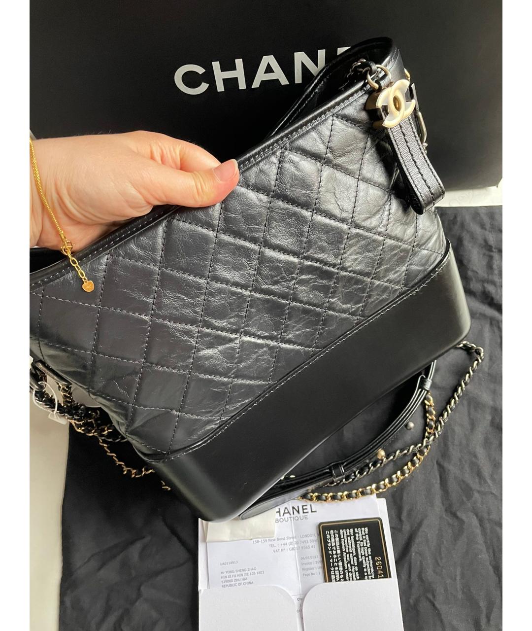 CHANEL Черная кожаная сумка через плечо, фото 2