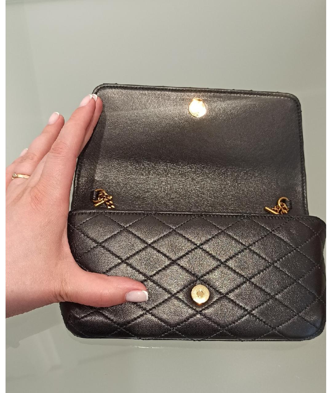 SAINT LAURENT Черная кожаная сумка через плечо, фото 4